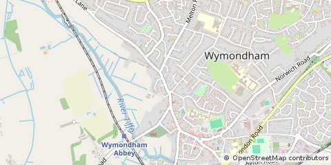 Map of Wymondham, Norfolk