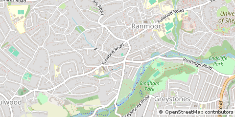 Map of Sheffield, South Yorkshire
