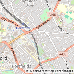 Map of Hereford, Herefordshire