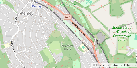Map of Kenley, Surrey
