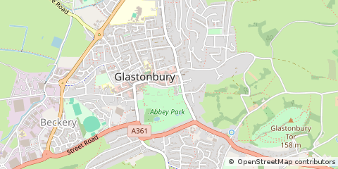 Map of Glastobury, Somerset