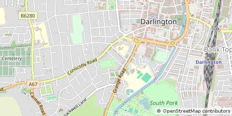 Map of Darlington, County Durham