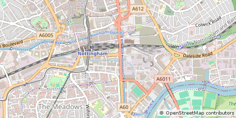 Map of Nottingham, South Yorkshire