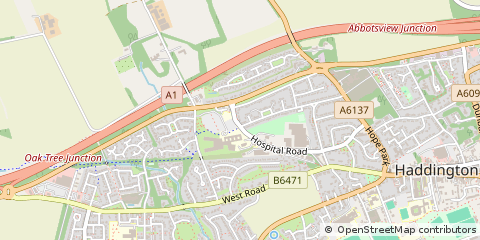 Map of Haddington, East Lothian