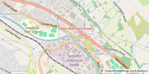 Map of Pontypridd, MID Glamorgan
