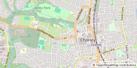Map of Chorley, Lancs