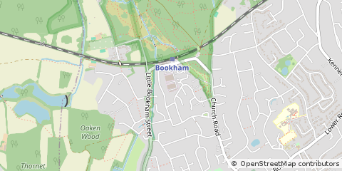 Map of Bookham, Surrey