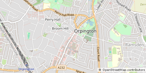 Map of Orpington, Kent