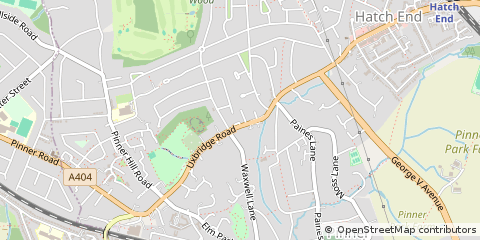 Map of Pinner, Middlesex