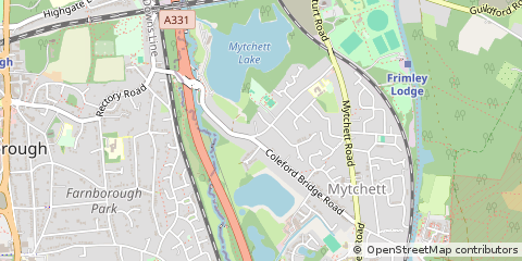 Map of Camberley, Surrey