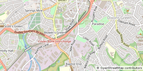 Map of Dudley, West Midlands