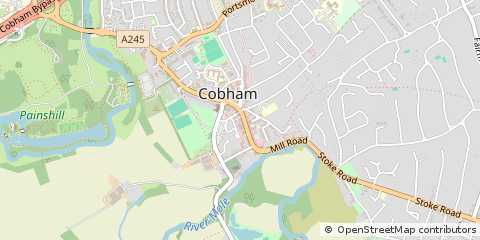 Map of Cobham, Surrey