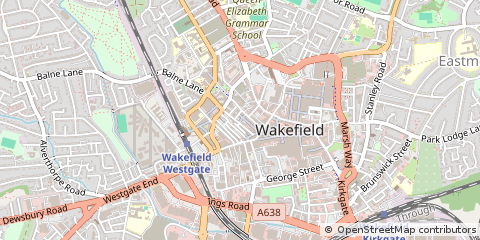 Map of Wakefield, West Yorkshire