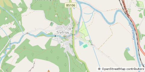 Map of Trefriw, Conwy