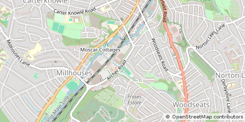Map of Sheffield, South Yorkshire