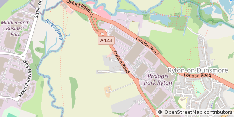 Map of Ryton on Dunsmore, Warwickshire