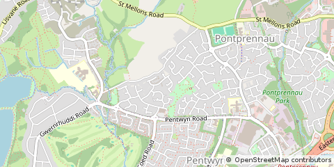 Map of Cardiff, South Glamorgan