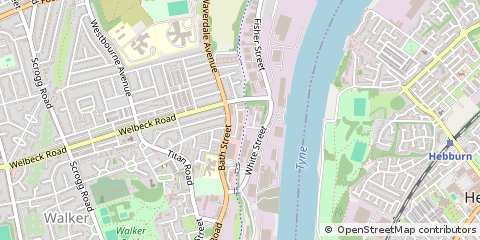Map of Newcastle Upon Tyne, Tyne and Wear