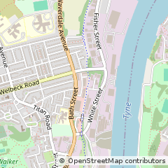 Map of Newcastle Upon Tyne, Tyne and Wear