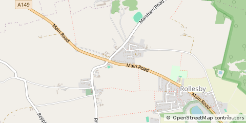 Map of Rollesby, Norfolk