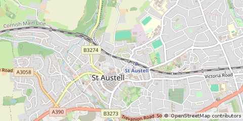 Map of ST Austell, Cornwall