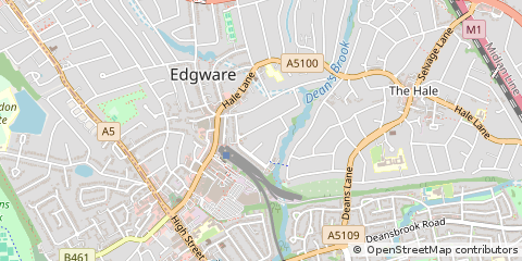 Map of Edgware, Middlesex
