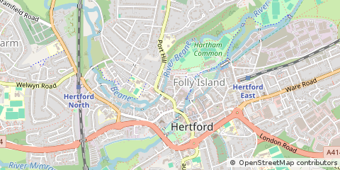 Map of Hertford, Herts