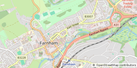 Map of Farnham, Surrey