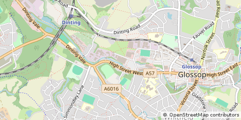 Map of Glossop, Derbyshire
