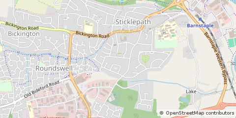 Map of Barnstaple, Devon