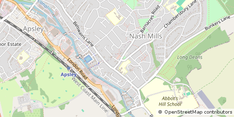 Map of Hemel Hempstead, Hertfordshire