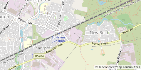 Map of ST Helens, Merseyside