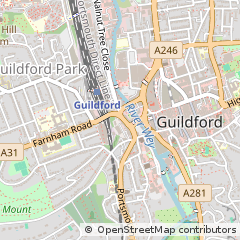 Map of Guildford, Surrey