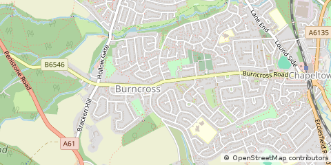 Map of Sheffield, South Yorkshire