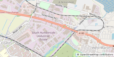 Map of Grimsby, N E Lincolnshire