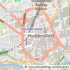 Map of Huddersfield, West Yorkshire