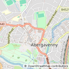 Map of Abergavenny, Monmouthshire