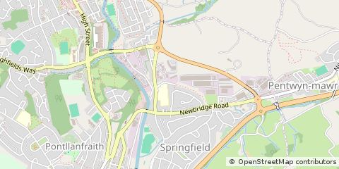 Map of Blackwood, Caerphilly
