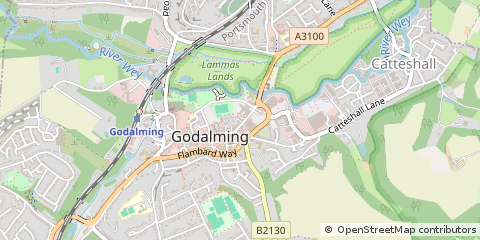 Map of Godalming, Surrey