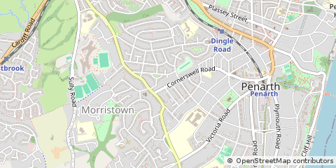 Map of Penarth, Vale of Glamorgan