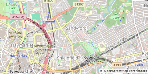 Map of Newcastle Upon Tyne