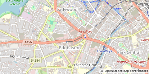 Map of Birmingham, West Midlands