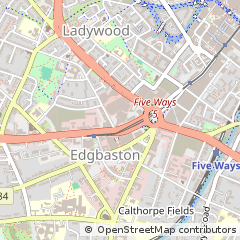Map of Birmingham, West Midlands