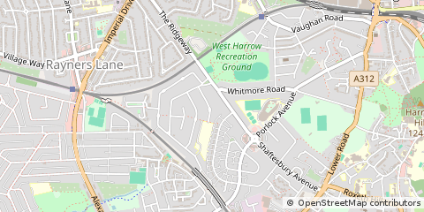 Map of Harrow, Middlesex