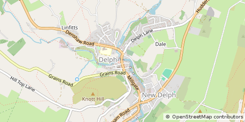 Map of Oldham, Lancashire