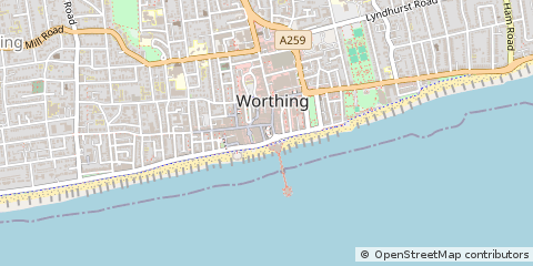Map of Worthing, East Sussex