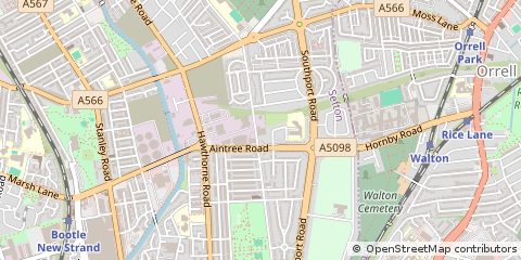 Map of Bootle, Merseyside