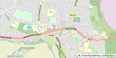 Map of Rotherham, South Yorkshire