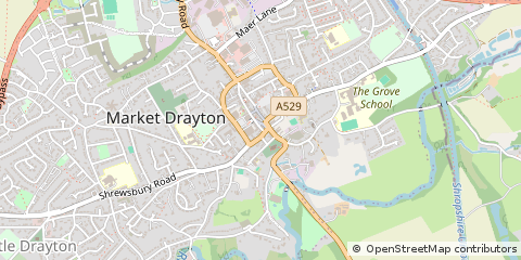 Map of Market Drayton, Shropshire
