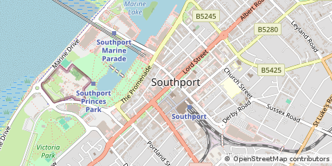 Map of Southport, Merseyside